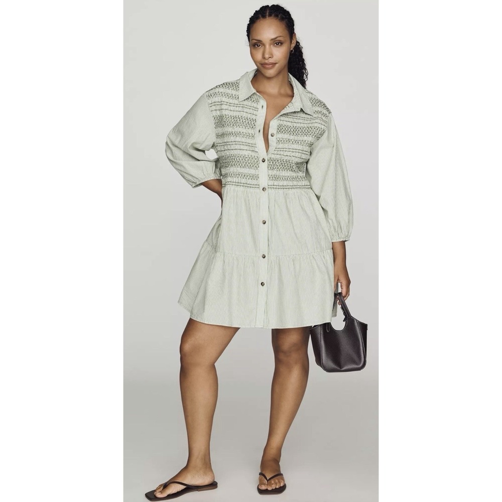 Anthropologie Maeve Dress Bettina 100% Cotton Mini Shirtdress Size 3X NEW